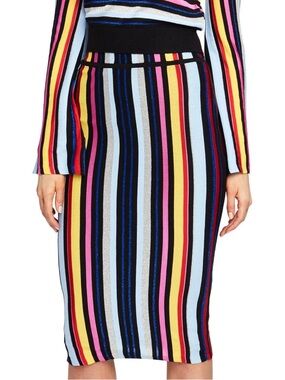 Rachel Roy Multicolor Striped Knit Pencil Skirt – Bodycon Stretch Skirt